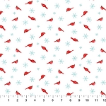HOLLY JOLLY, CARDINALS & TURQUOISE SNOWFLAKES, FROM NORTHCOTT       